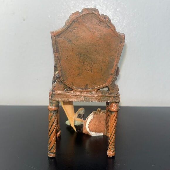 Fancy Victorian Chair Figurine Decorated with Lady's Accessories Miniature 5 in - Picture 3 of 11